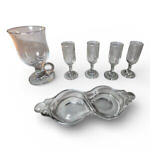 Set of 4 Vintage Aperitif Glasses, 1 Dansk Irish Coffee Mug & 1 Duncan & Miller